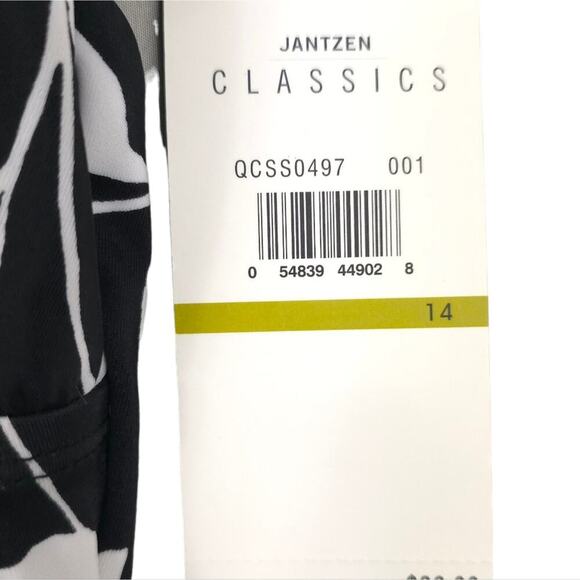 Jantzen Classic Floral One Piece Swimsuit Black White - Picture 7 of 7